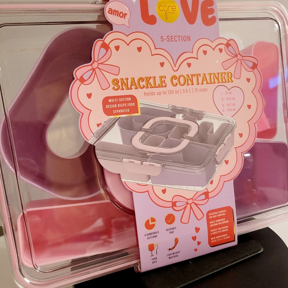 Amor Love 5-Section Snackle Container — Pink & Purple - Picture 5 of 7